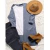 MEROKEETY Long Cardigans for Women 2026 Fall Winter Hooded Long Sleeve Open Front Sweaters with Pockets(Dusty Blue)