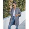 MEROKEETY Long Cardigans for Women 2026 Fall Winter Hooded Long Sleeve Open Front Sweaters with Pockets(Dusty Blue)