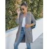 MEROKEETY Long Cardigans for Women 2026 Fall Winter Hooded Long Sleeve Open Front Sweaters with Pockets(Grey)
