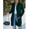 MEROKEETY Long Cardigans for Women 2026 Fall Winter Hooded Long Sleeve Open Front Sweaters with Pockets(Hunter Green)