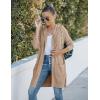 MEROKEETY Long Cardigans for Women 2026 Fall Winter Hooded Long Sleeve Open Front Sweaters with Pockets(Khaki)
