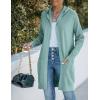 MEROKEETY Long Cardigans for Women 2026 Fall Winter Hooded Long Sleeve Open Front Sweaters with Pockets(Lake Green)