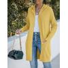 MEROKEETY Long Cardigans for Women 2026 Fall Winter Hooded Long Sleeve Open Front Sweaters with Pockets(Mustard)