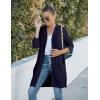 MEROKEETY Long Cardigans for Women 2026 Fall Winter Hooded Long Sleeve Open Front Sweaters with Pockets(Navy)