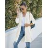 MEROKEETY Long Cardigans for Women 2026 Fall Winter Hooded Long Sleeve Open Front Sweaters with Pockets(Off-white)