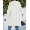 MEROKEETY Long Cardigans for Women 2026 Fall Winter Hooded Long Sleeve Open Front Sweaters with Pockets(Off-white)