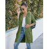 MEROKEETY Long Cardigans for Women 2026 Fall Winter Hooded Long Sleeve Open Front Sweaters with Pockets(Olive)