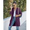 MEROKEETY Long Cardigans for Women 2026 Fall Winter Hooded Long Sleeve Open Front Sweaters with Pockets(Plum)