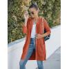 MEROKEETY Long Cardigans for Women 2026 Fall Winter Hooded Long Sleeve Open Front Sweaters with Pockets(Rust)