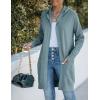 MEROKEETY Long Cardigans for Women 2026 Fall Winter Hooded Long Sleeve Open Front Sweaters with Pockets(Sage)