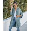 MEROKEETY Long Cardigans for Women 2026 Fall Winter Hooded Long Sleeve Open Front Sweaters with Pockets(Sage)