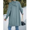 MEROKEETY Long Cardigans for Women 2026 Fall Winter Hooded Long Sleeve Open Front Sweaters with Pockets(Sage)