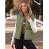 MEROKEETY Puffer Vest Women 2025 Fall Winter Sleeveless Jackets Lightweight Warm Stand Collar Quilted Zip Up Coat(Armygreen)