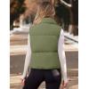 MEROKEETY Puffer Vest Women 2025 Fall Winter Sleeveless Jackets Lightweight Warm Stand Collar Quilted Zip Up Coat(Armygreen)