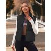 MEROKEETY Puffer Vest Women 2025 Fall Winter Sleeveless Jackets Lightweight Warm Stand Collar Quilted Zip Up Coat(Black)