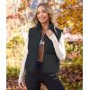MEROKEETY Puffer Vest Women 2025 Fall Winter Sleeveless Jackets Lightweight Warm Stand Collar Quilted Zip Up Coat(Black)