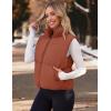 MEROKEETY Puffer Vest Women 2025 Fall Winter Sleeveless Jackets Lightweight Warm Stand Collar Quilted Zip Up Coat(Brown)