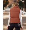 MEROKEETY Puffer Vest Women 2025 Fall Winter Sleeveless Jackets Lightweight Warm Stand Collar Quilted Zip Up Coat(Brown)