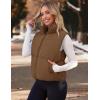 MEROKEETY Puffer Vest Women 2025 Fall Winter Sleeveless Jackets Lightweight Warm Stand Collar Quilted Zip Up Coat(Coffee)