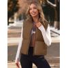 MEROKEETY Puffer Vest Women 2025 Fall Winter Sleeveless Jackets Lightweight Warm Stand Collar Quilted Zip Up Coat(Coffee)