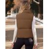 MEROKEETY Puffer Vest Women 2025 Fall Winter Sleeveless Jackets Lightweight Warm Stand Collar Quilted Zip Up Coat(Coffee)