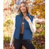 MEROKEETY Puffer Vest Women 2025 Fall Winter Sleeveless Jackets Lightweight Warm Stand Collar Quilted Zip Up Coat(Darkblue)