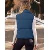 MEROKEETY Puffer Vest Women 2025 Fall Winter Sleeveless Jackets Lightweight Warm Stand Collar Quilted Zip Up Coat(Darkblue)