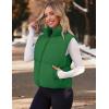 MEROKEETY Puffer Vest Women 2025 Fall Winter Sleeveless Jackets Lightweight Warm Stand Collar Quilted Zip Up Coat(Green)