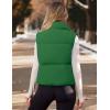 MEROKEETY Puffer Vest Women 2025 Fall Winter Sleeveless Jackets Lightweight Warm Stand Collar Quilted Zip Up Coat(Green)