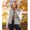 MEROKEETY Puffer Vest Women 2025 Fall Winter Sleeveless Jackets Lightweight Warm Stand Collar Quilted Zip Up Coat(Grey)