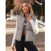 MEROKEETY Puffer Vest Women 2025 Fall Winter Sleeveless Jackets Lightweight Warm Stand Collar Quilted Zip Up Coat(Grey)