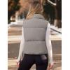 MEROKEETY Puffer Vest Women 2025 Fall Winter Sleeveless Jackets Lightweight Warm Stand Collar Quilted Zip Up Coat(Grey)