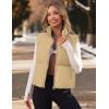 MEROKEETY Puffer Vest Women 2025 Fall Winter Sleeveless Jackets Lightweight Warm Stand Collar Quilted Zip Up Coat(Khaki)