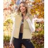 MEROKEETY Puffer Vest Women 2025 Fall Winter Sleeveless Jackets Lightweight Warm Stand Collar Quilted Zip Up Coat(Khaki)