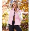 MEROKEETY Puffer Vest Women 2025 Fall Winter Sleeveless Jackets Lightweight Warm Stand Collar Quilted Zip Up Coat(Pink)