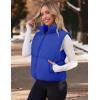 MEROKEETY Puffer Vest Women 2025 Fall Winter Sleeveless Jackets Lightweight Warm Stand Collar Quilted Zip Up Coat(Royal)