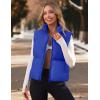 MEROKEETY Puffer Vest Women 2025 Fall Winter Sleeveless Jackets Lightweight Warm Stand Collar Quilted Zip Up Coat(Royal)