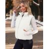 MEROKEETY Puffer Vest Women 2025 Fall Winter Sleeveless Jackets Lightweight Warm Stand Collar Quilted Zip Up Coat(White)