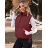 MEROKEETY Puffer Vest Women 2025 Fall Winter Sleeveless Jackets Lightweight Warm Stand Collar Quilted Zip Up Coat(Wine)