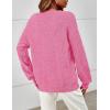 MEROKEETY Sweaters for Women Fall Winter 2026 Oversized Pullover Spring Crew Neck Long Sleeve Heathered Knit Tops(Rose)