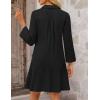 MEROKEETY Women’s 2025 Fall 3/4 Sleeve Shirt Dress Casual Button Down Shift Pleated Midi Dresses with Pockets(Black)