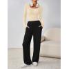 MEROKEETY Women’s 2025 Fall Two Piece Airport Outfits Lounge Sets Henley Shirts Wide Leg Pants Matching Sets(Beige Black)