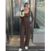MEROKEETY Women’s 2025 Fall Two Piece Airport Outfits Lounge Sets Henley Shirts Wide Leg Pants Matching Sets(Coffee)