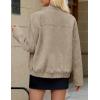 MEROKEETY Women’s 2025 Faux Suede Bomber Jackets Trendy Long Sleeve Zip Up Fall Winter Coat Outerwear(Apricot)