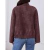 MEROKEETY Women’s 2025 Faux Suede Bomber Jackets Trendy Long Sleeve Zip Up Fall Winter Coat Outerwear(Wine)