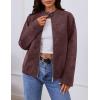 MEROKEETY Women’s 2025 Faux Suede Bomber Jackets Trendy Long Sleeve Zip Up Fall Winter Coat Outerwear(Wine)