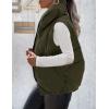 MEROKEETY Womens 2025 Puffer Vest Sleeveless Zip Up Quilted Coat Stand Collar Gilet Jacket With Pockets(Armygreen)