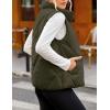 MEROKEETY Womens 2025 Puffer Vest Sleeveless Zip Up Quilted Coat Stand Collar Gilet Jacket With Pockets(Armygreen)