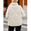 MEROKEETY Womens 2025 Puffer Vest Sleeveless Zip Up Quilted Coat Stand Collar Gilet Jacket With Pockets(Beige)