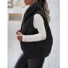 MEROKEETY Womens 2025 Puffer Vest Sleeveless Zip Up Quilted Coat Stand Collar Gilet Jacket With Pockets(Black)